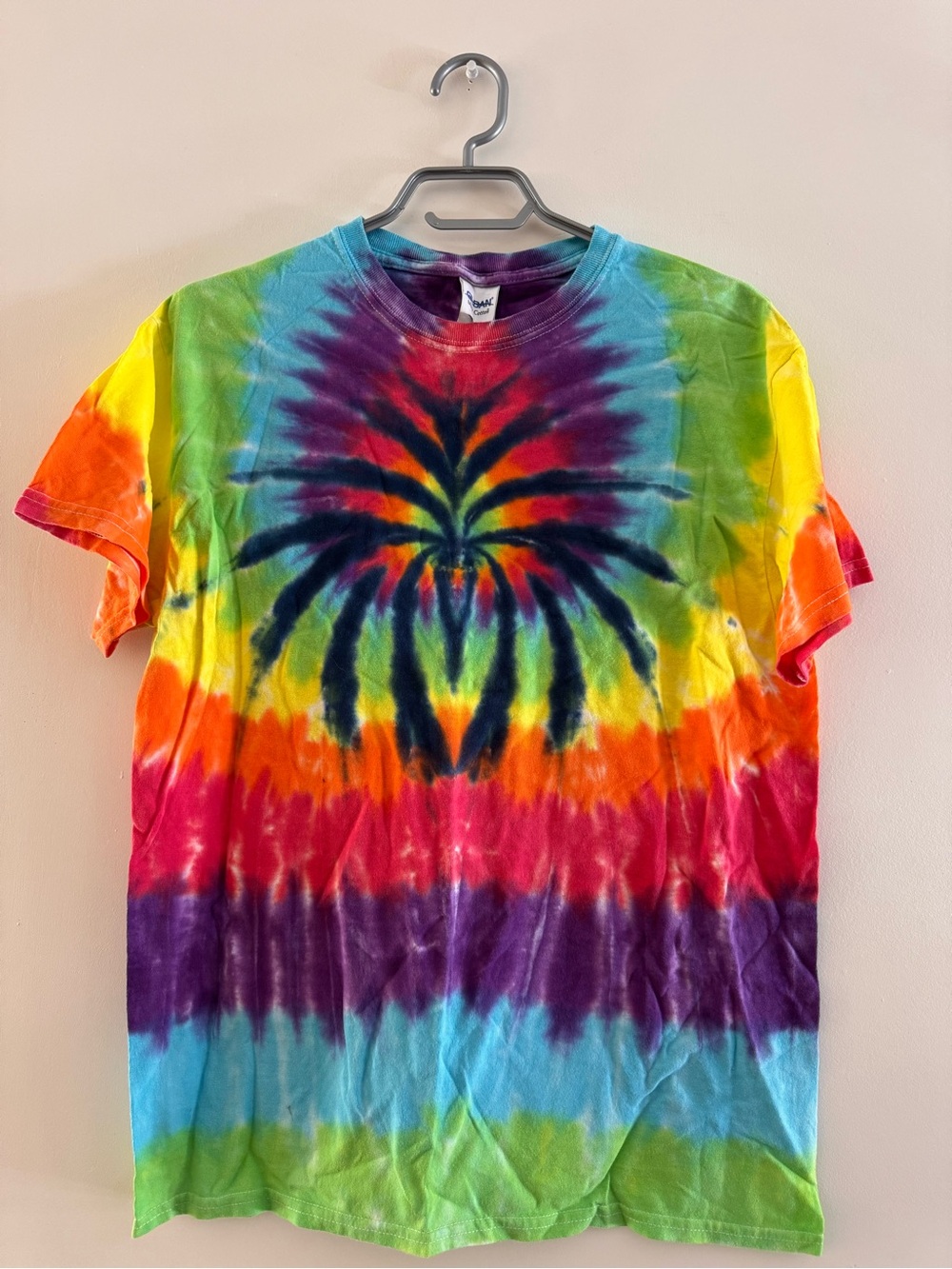 Gildan Multicolor Tie-Dye Tee with Radiant Stripes